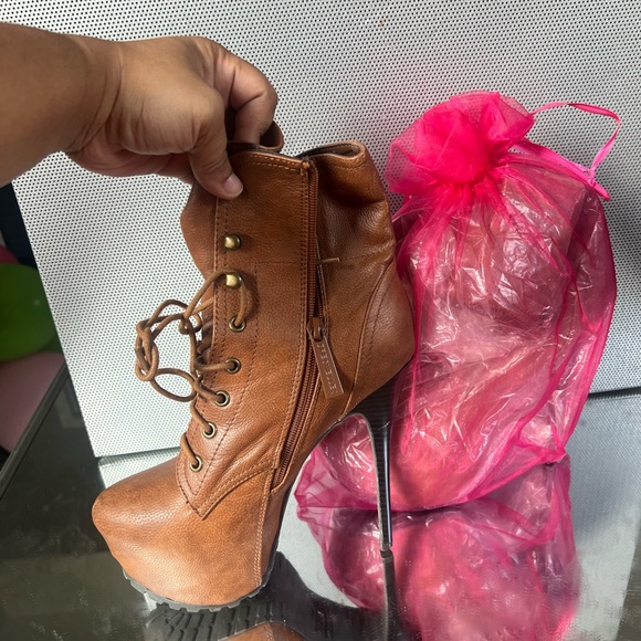 Tan Booties Heels - Picture 2 of 3